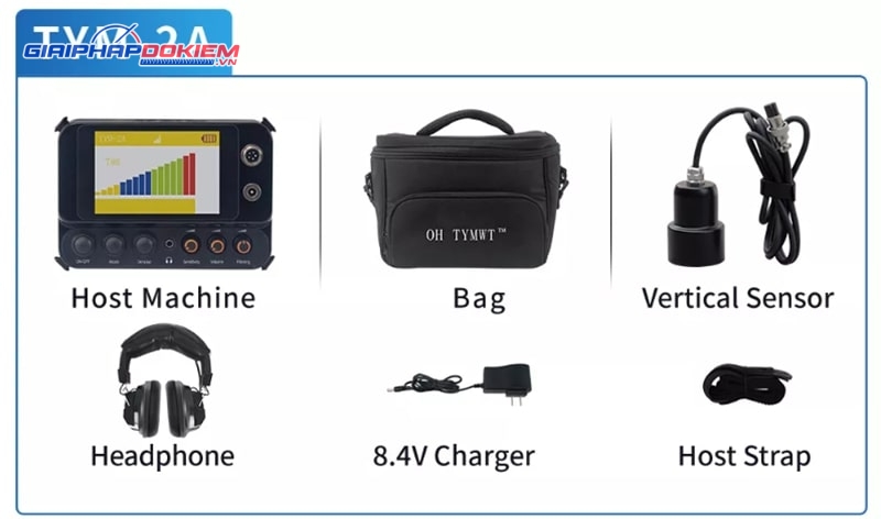 Máy phát hiện rò rỉ nước OH TYMWT TYM-2A 300Hz - 3000Hz 9 Bộ sản phẩm máy phát hiện rò rỉ nước TYM-2A