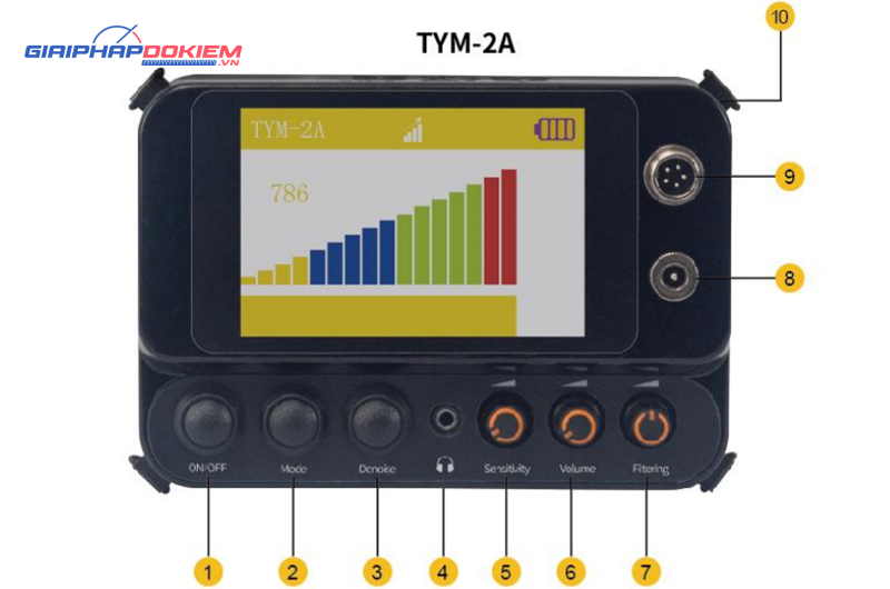 Máy phát hiện rò rỉ nước OH TYMWT TYM-2A 300Hz - 3000Hz 8 Thiết kế máy dò rò rỉ nước TYM-2A rất dễ sử dụng