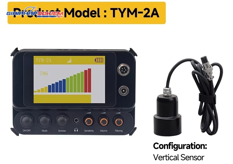 Máy phát hiện rò rỉ nước OH TYMWT TYM-2A 300Hz - 3000Hz 6 Máy phát hiện rò rỉ nước OH TYMWT TYM-2A cùng cảm biến đứng dò trên sàn