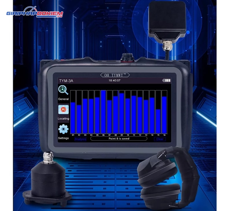 Máy phát hiện rò rỉ nước OH TYMWT TYM-3A màn hình cảm ứng 7 inch 13 Máy sử dụng hai cảm biến có độ nhạy cao