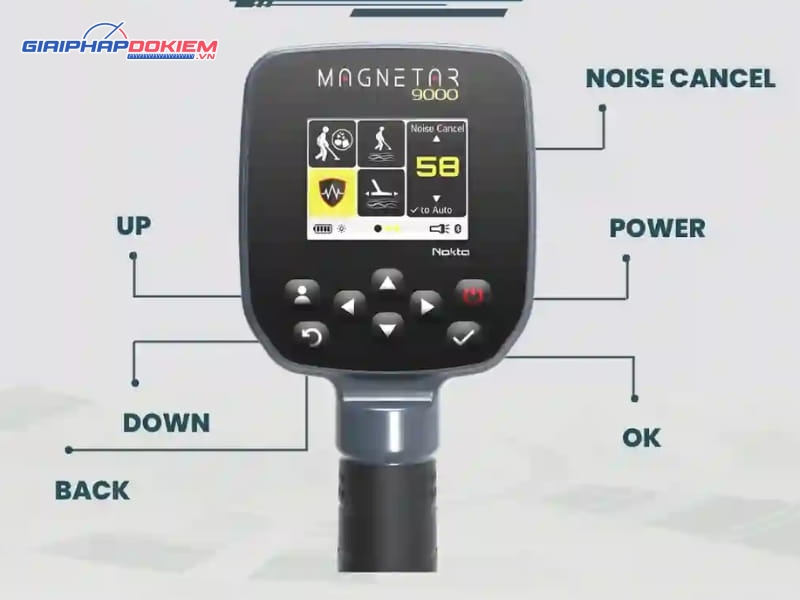 Máy dò vàng Nokta Magnetar 9000 công nghệ cảm ứng xung 11 Màn hình điều khiển của máy dò vàng Nokta Magnetar 9000