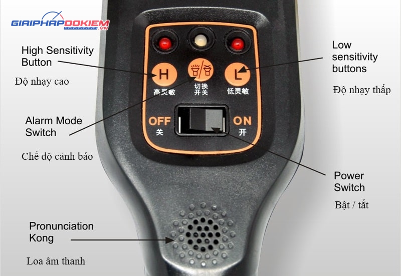 Máy dò kim loại cầm tay GP-140 cảnh báo âm thanh và rung 13 Các chế độ làm việc trên tay dò an ninh GP-140